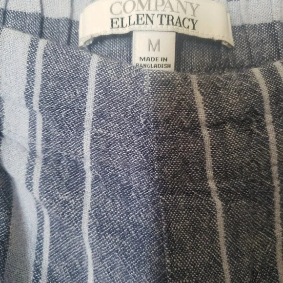 Ellen Tracy Stiped Linen Pants - Picture 4 of 7